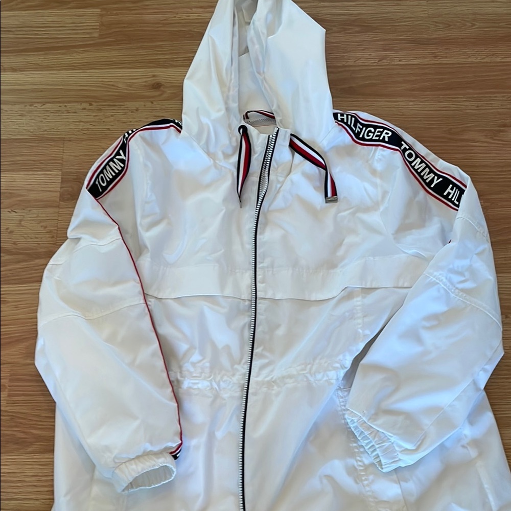 Tommy Hilfiger White Hooded Windbreaker